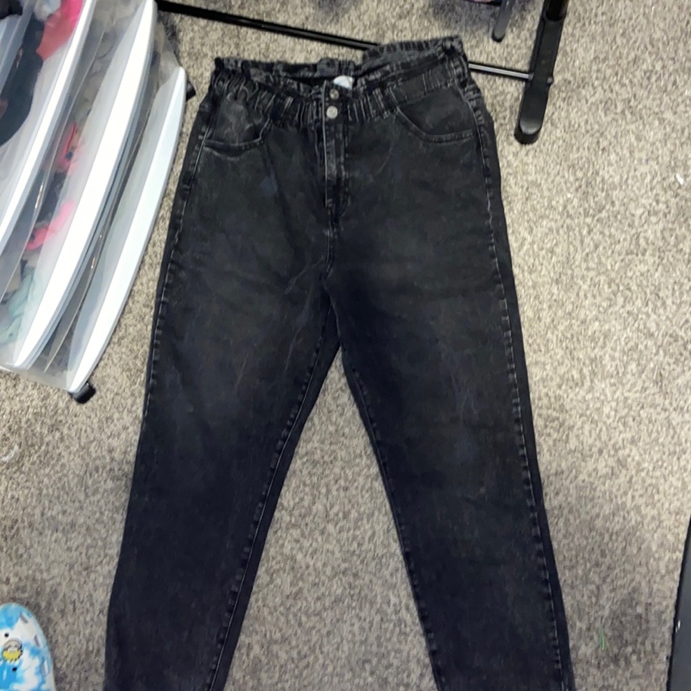 Black denim jeans